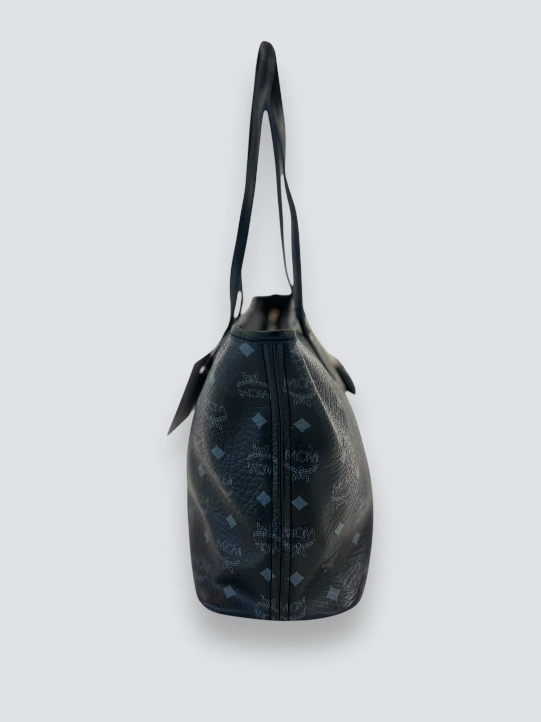 MCM Black Monogram Canvas Tote