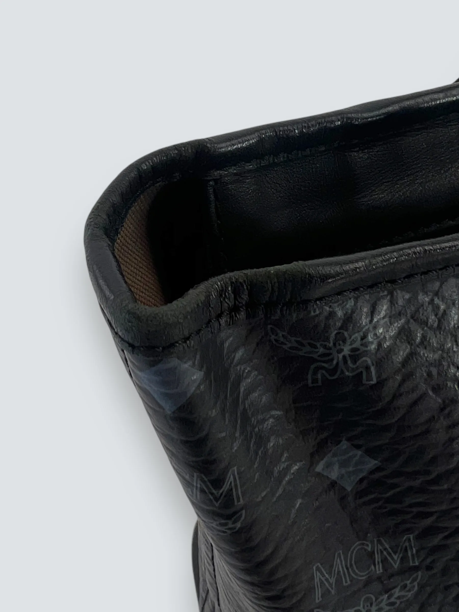 MCM Black Monogram Canvas Tote
