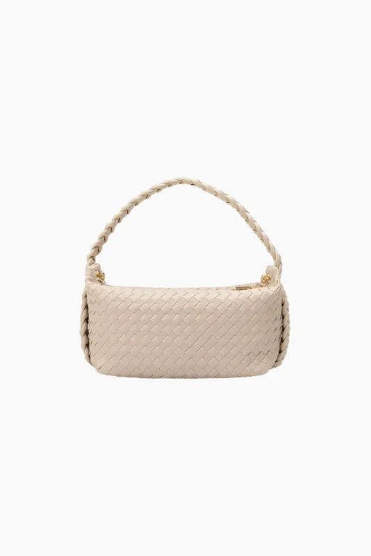 Melie Bianco Alma Ivory Woven Shoulder Bag