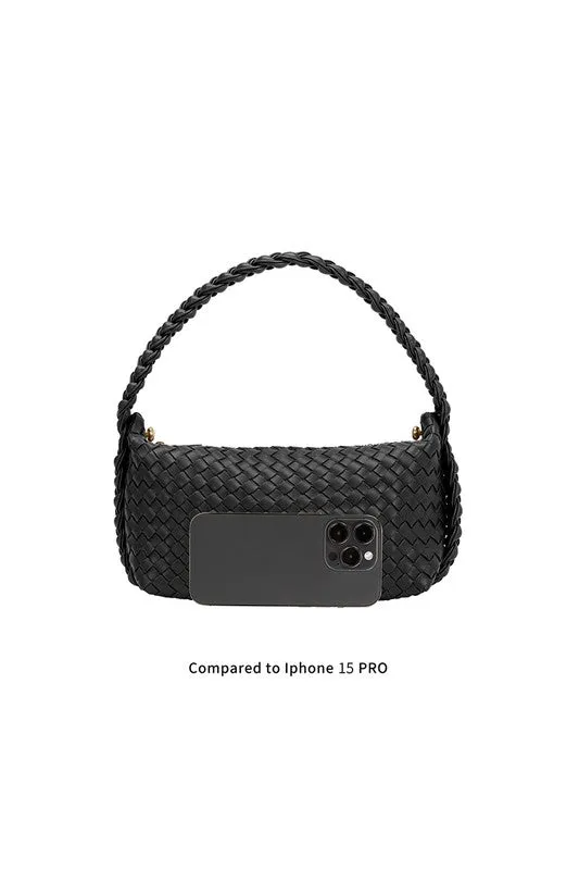 Melie Bianco Alma Ivory Woven Shoulder Bag