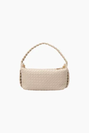 Melie Bianco Alma Ivory Woven Shoulder Bag
