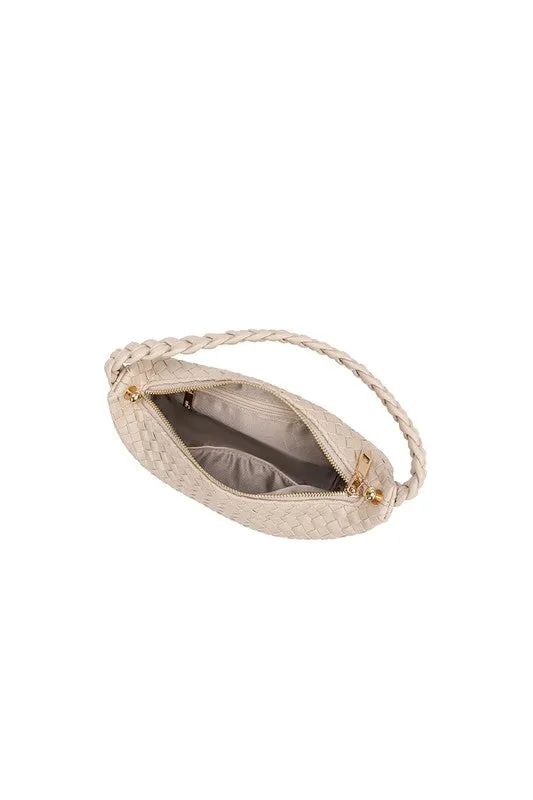 Melie Bianco Alma Ivory Woven Shoulder Bag