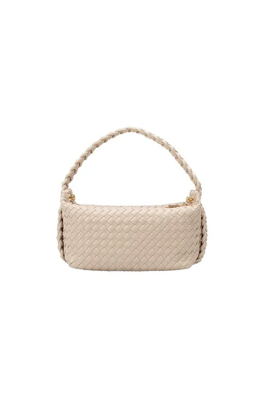 Melie Bianco Alma Ivory Woven Shoulder Bag