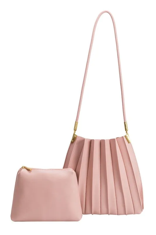 Melie Bianco Carrie Blush Medium Vegan Shoulder Bag