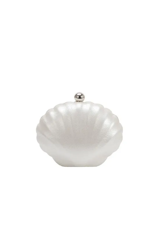 Melie Bianco Venus Pearl Shell Crossbody Clutch Bag