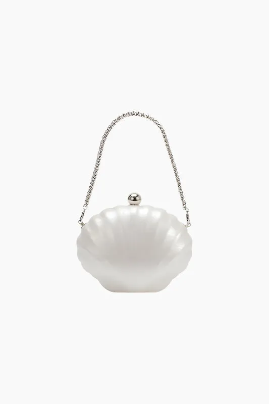 Melie Bianco Venus Pearl Shell Crossbody Clutch Bag