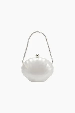 Melie Bianco Venus Pearl Shell Crossbody Clutch Bag