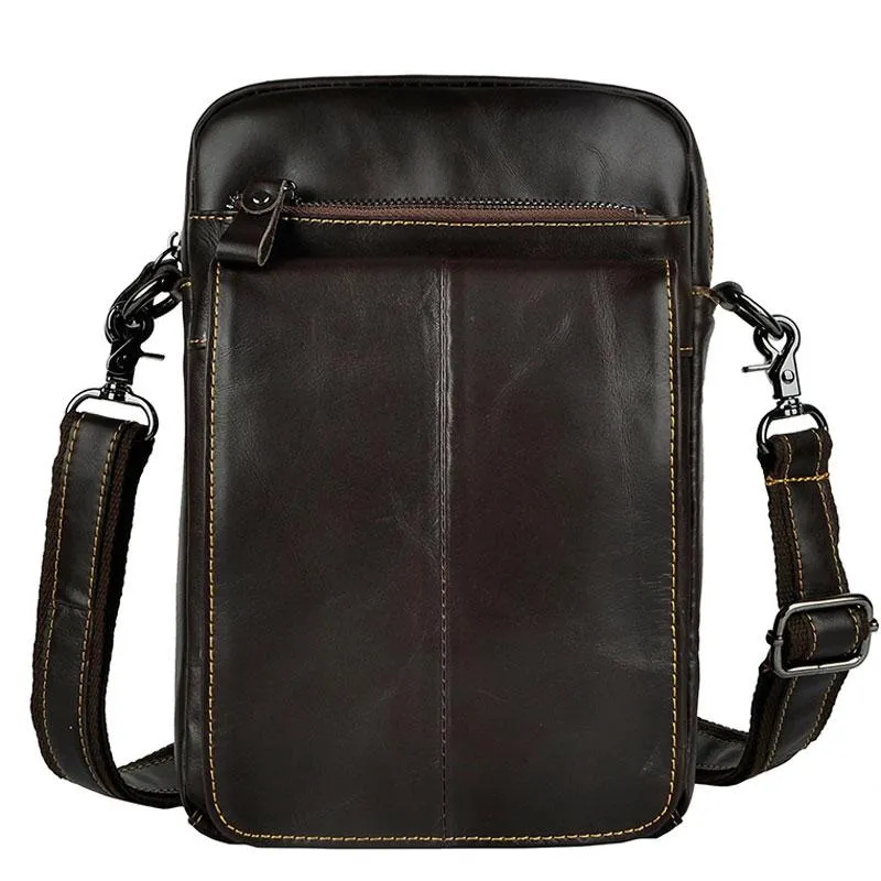 Mens Leather Side Bag Belt Pouch Holster Sling Bag Belt Case Waist Pouch for Men