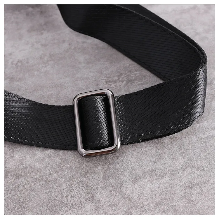 Mens Nylon Leather Sling Crossbody Pack Womens Black Nylon Chest Purse Nylon Sling Bag for Ladies