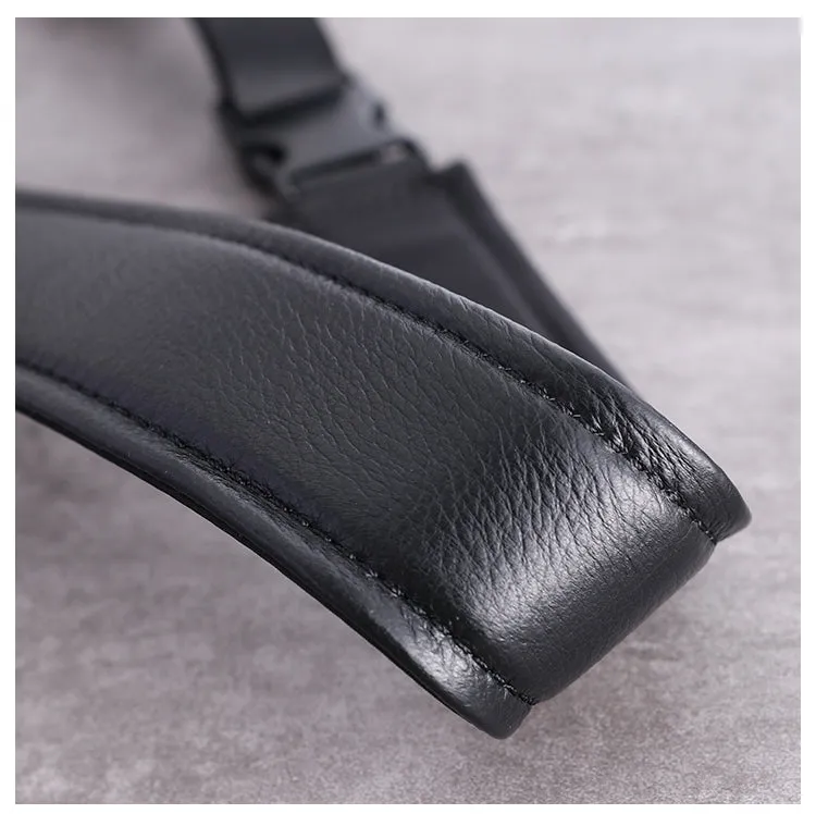 Mens Nylon Sling Bag Waterproof Black Nylon Biker Chest Purse Nylon Crossbody Sling Bag for Men