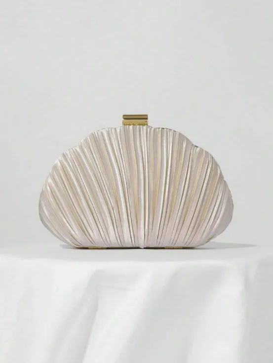 Mermaid Off Duty Satin Shell Clutch