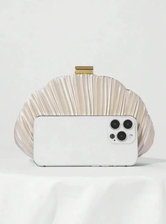 Mermaid Off Duty Satin Shell Clutch
