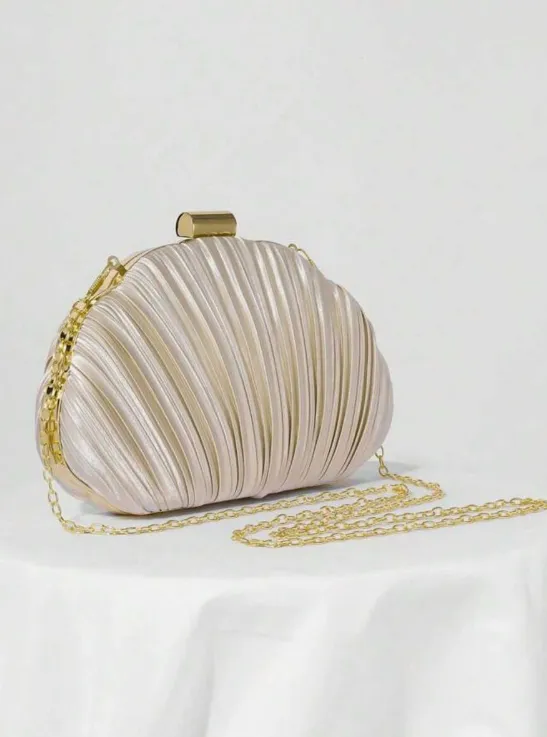 Mermaid Off Duty Satin Shell Clutch