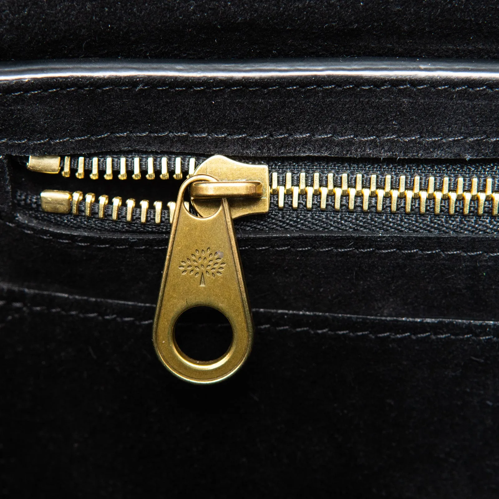 Mulberry Black Bayswater Heritage Mock Croc Embossed Leather Bag