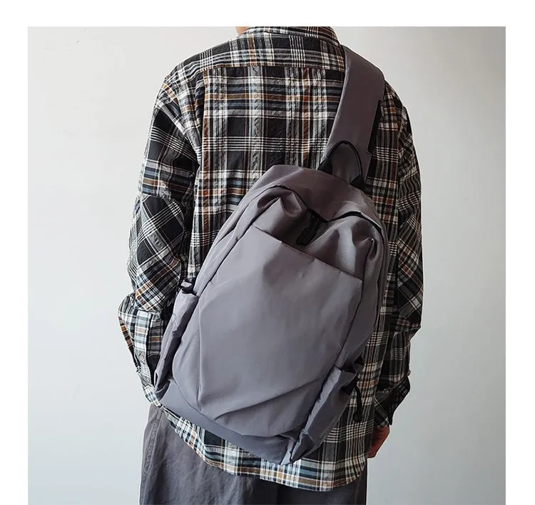 Nylon Gray Large Sling Bag For Men Sling Bag For Big Men Mens Large Sling Bag
