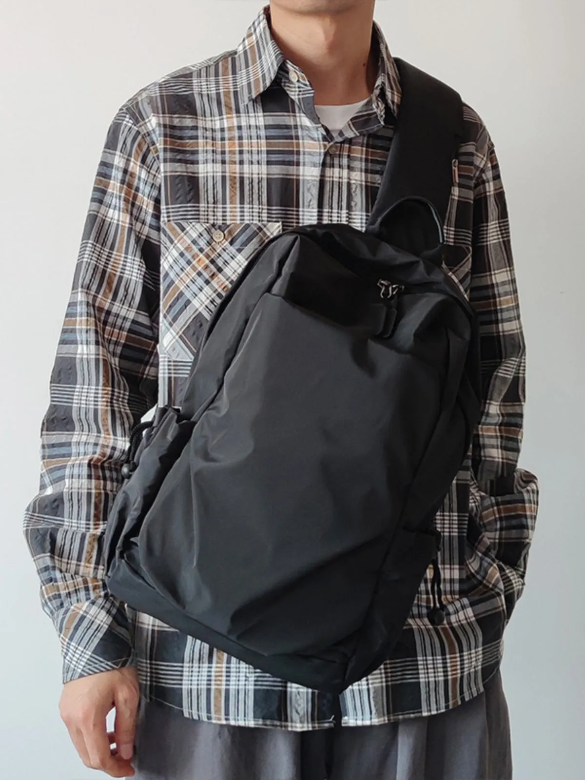 Nylon Gray Large Sling Bag For Men Sling Bag For Big Men Mens Large Sling Bag