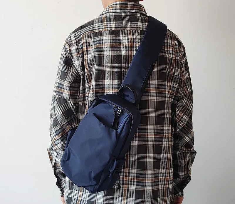Nylon Gray Large Sling Bag For Men Sling Bag For Big Men Mens Large Sling Bag