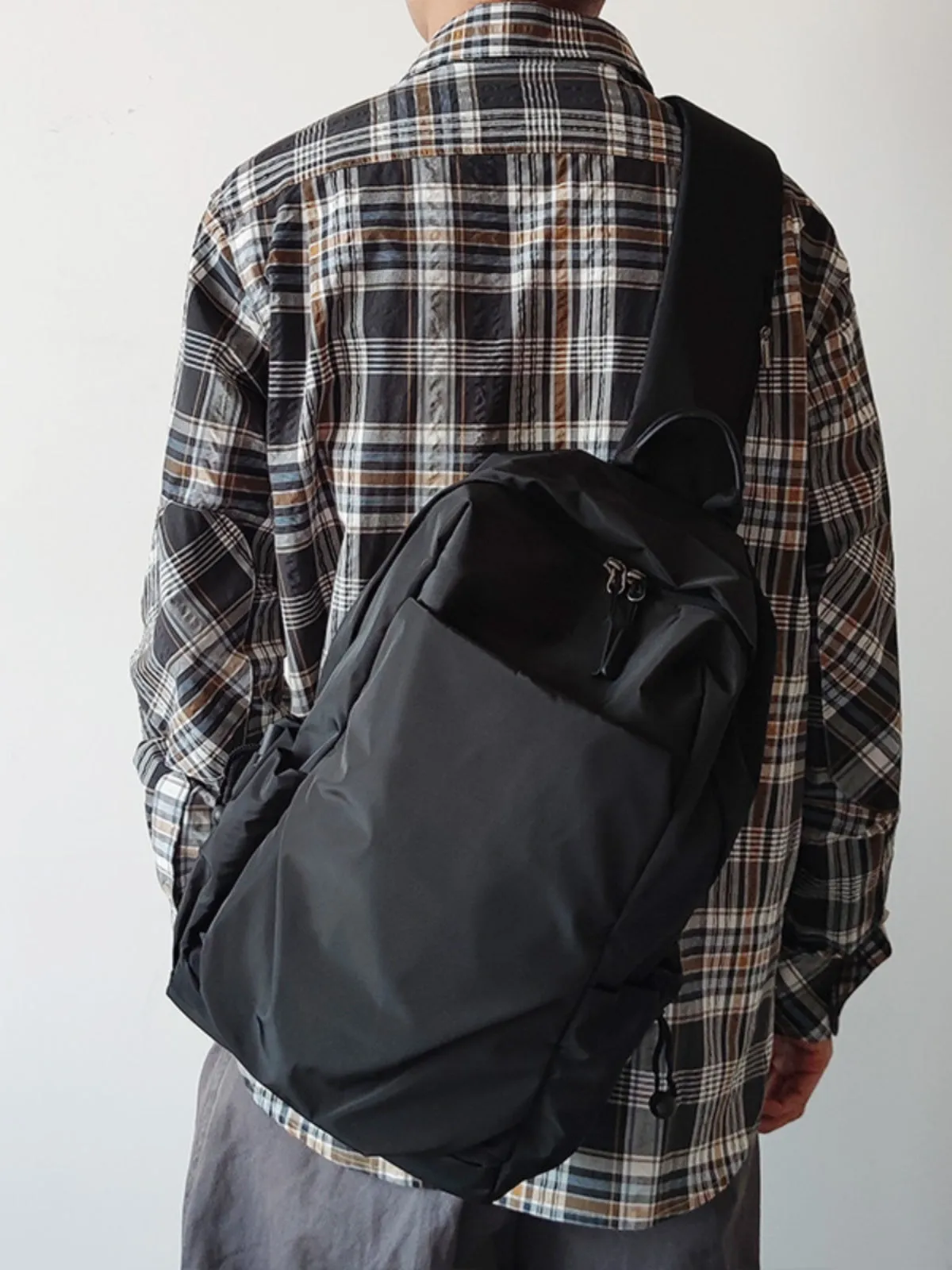 Nylon Gray Large Sling Bag For Men Sling Bag For Big Men Mens Large Sling Bag