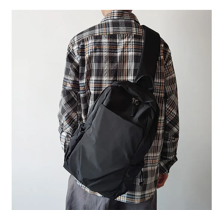 Nylon Gray Large Sling Bag For Men Sling Bag For Big Men Mens Large Sling Bag