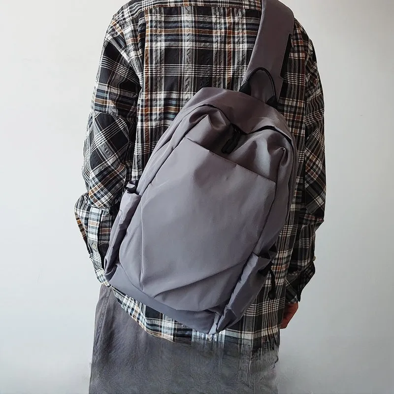 Nylon Gray Large Sling Bag For Men Sling Bag For Big Men Mens Large Sling Bag