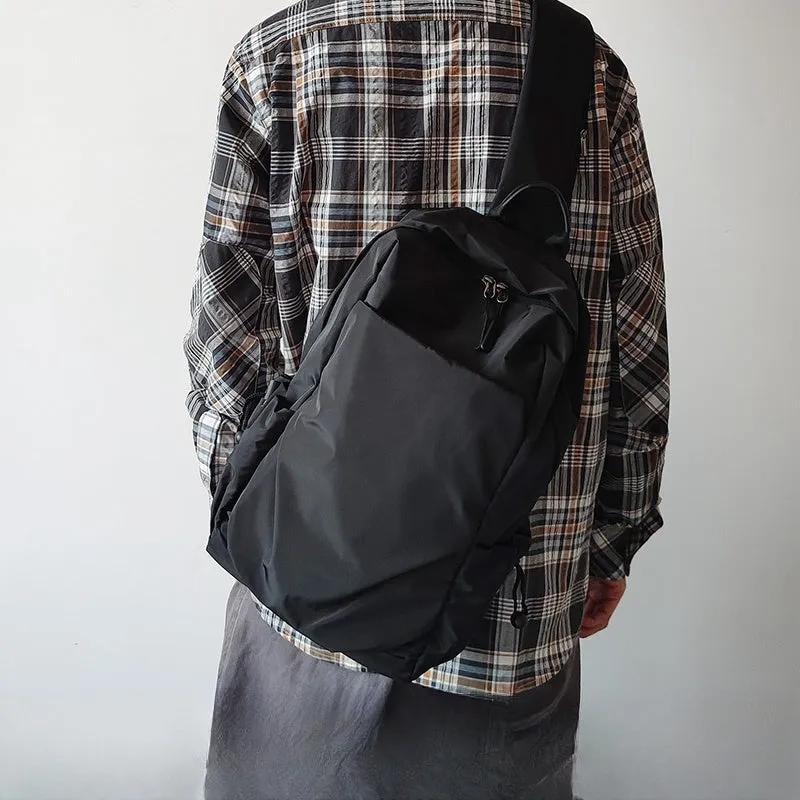 Nylon Gray Large Sling Bag For Men Sling Bag For Big Men Mens Large Sling Bag