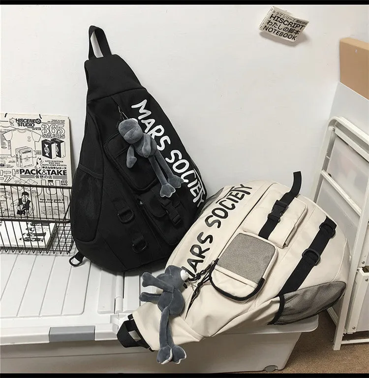 Nylon Large Sling Bag For Big Men Gray Waterproof Hiking Huge Sling Bag For Women