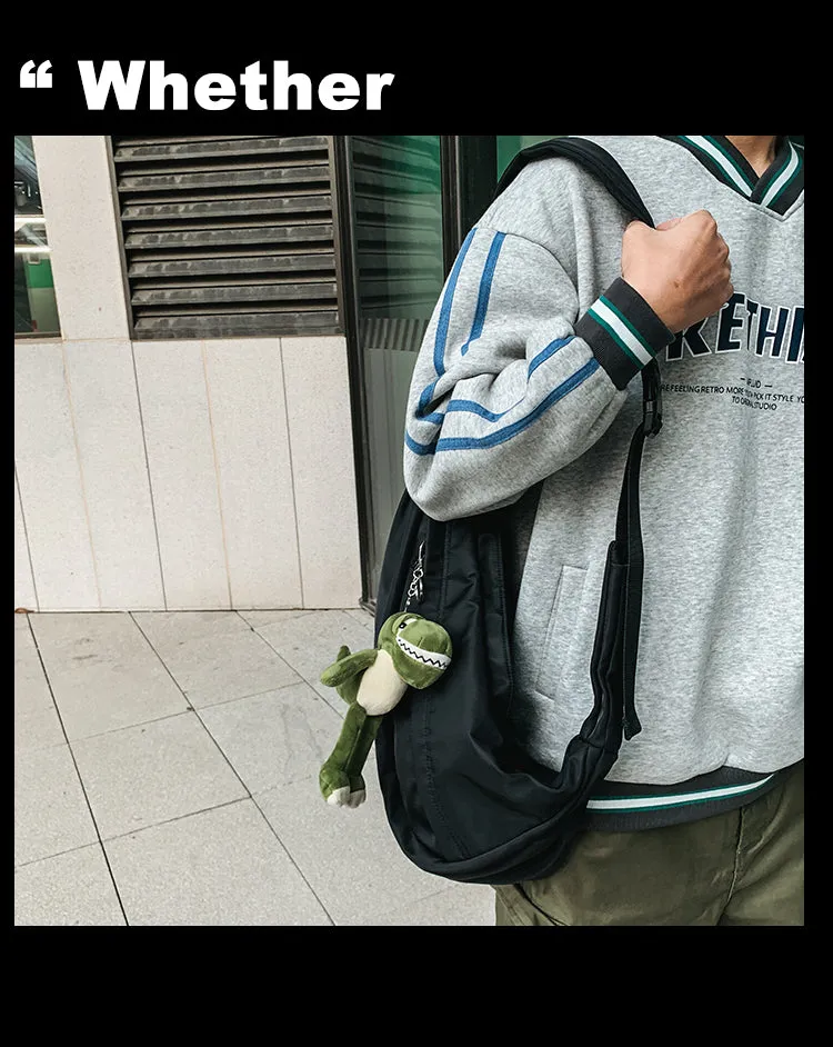 Nylon Large Sling Bag For Men Black Big Sling Bag For Big Men Large Womens Sling Bag