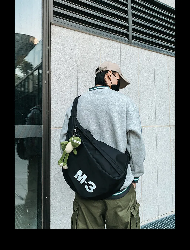 Nylon Large Sling Bag For Men Black Big Sling Bag For Big Men Large Womens Sling Bag
