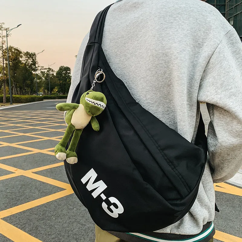 Nylon Large Sling Bag For Men Black Big Sling Bag For Big Men Large Womens Sling Bag