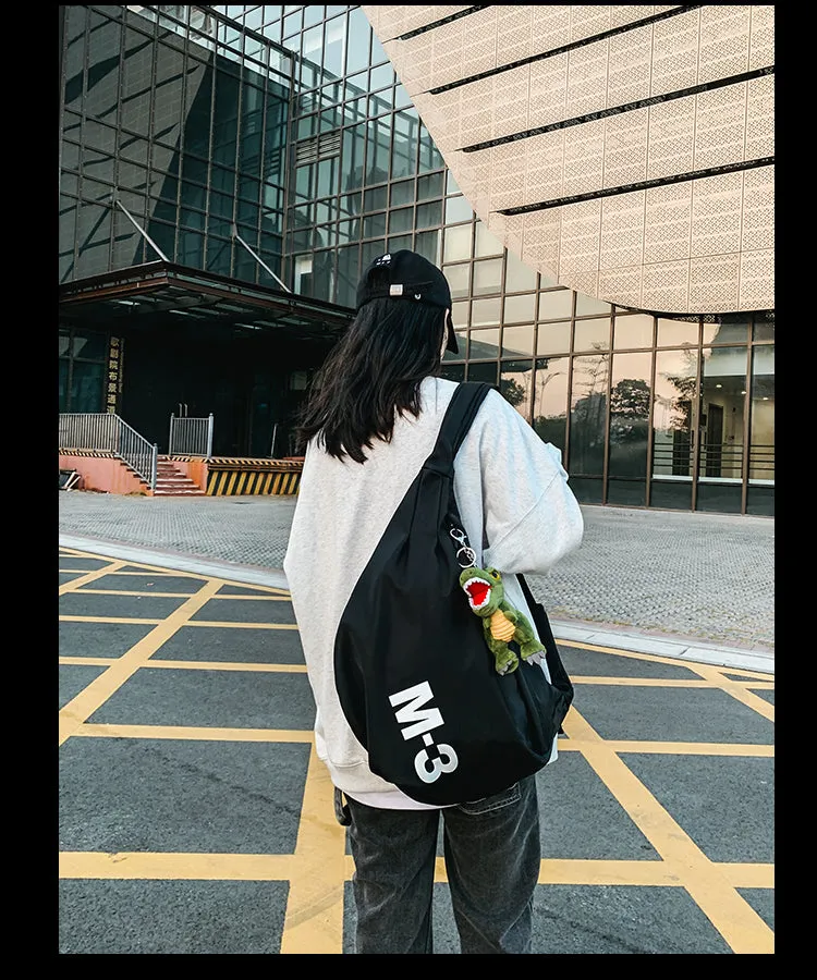 Nylon Large Sling Bag For Women Black Big Sling Bag For Big Men Large Sling Bag