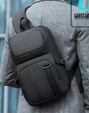 Oxford Fabric Black Large Sling Bag For Men Waterproof Business Sling Bag For Big Men