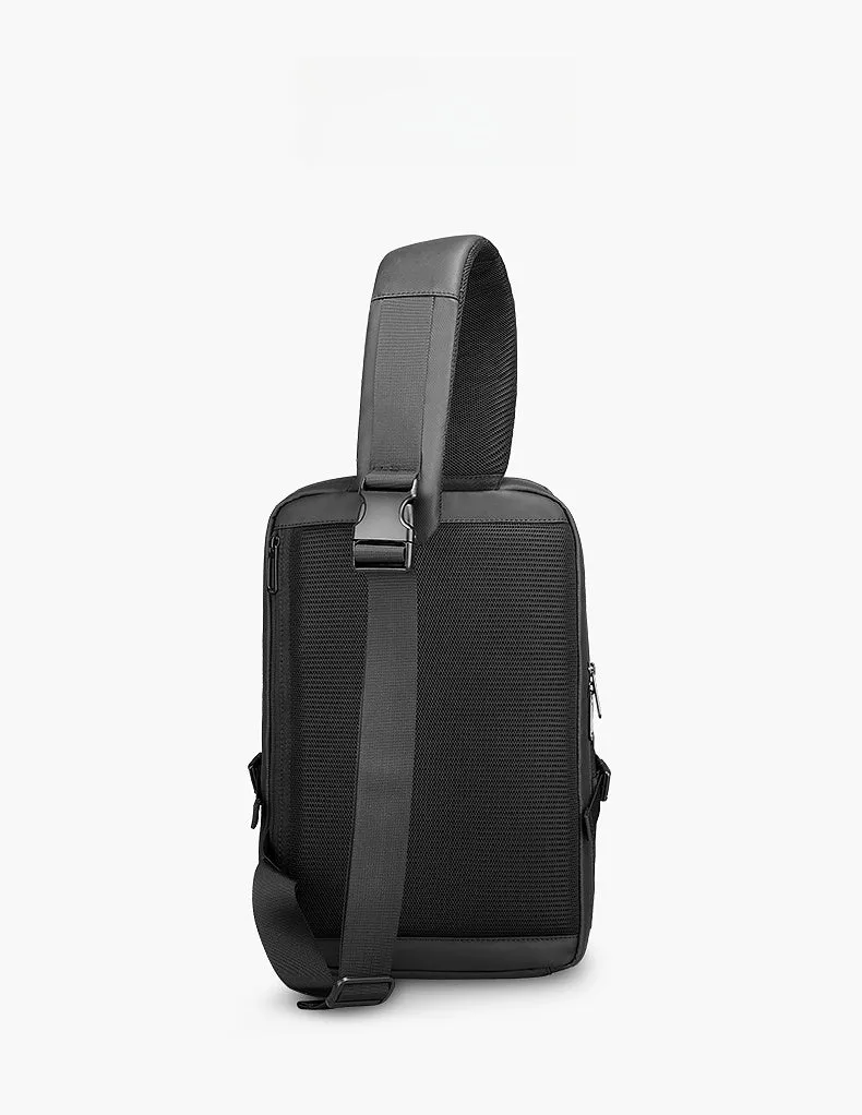 Oxford Fabric Black Large Sling Bag For Men Waterproof Business Sling Bag For Big Men