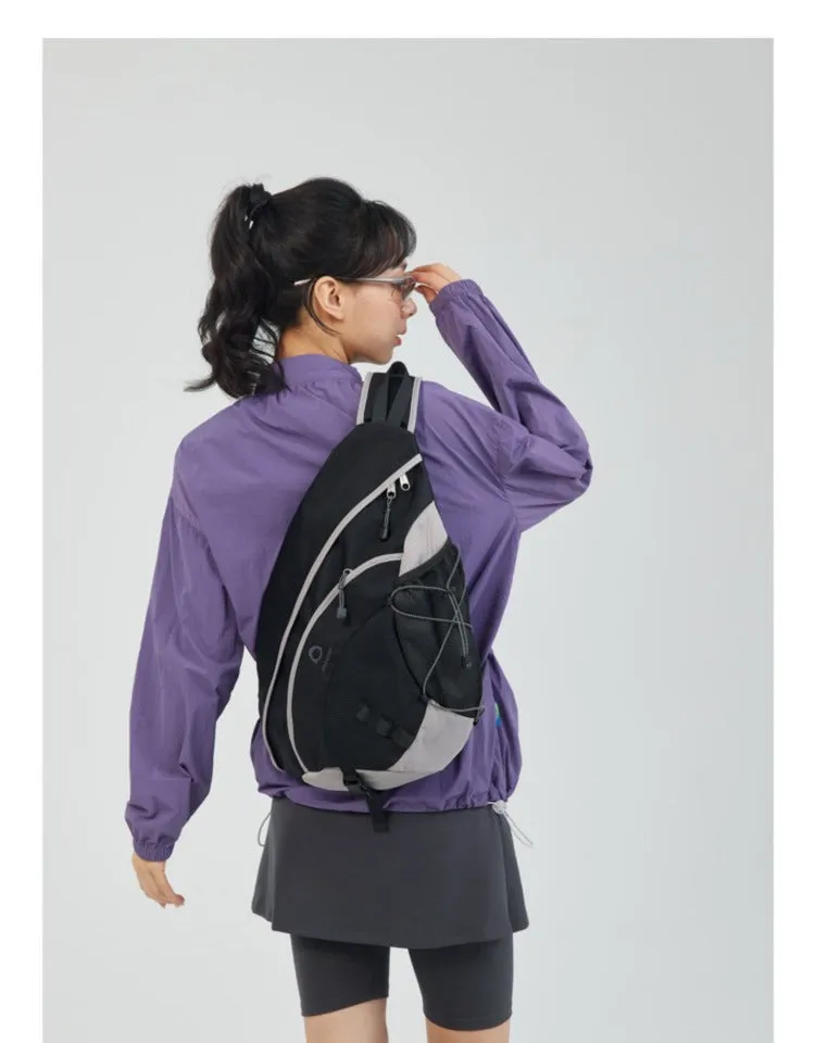 Oxford Fabric Gray Large Sling Bag For Women Waterproof Hiking Sling Bag For Big Men