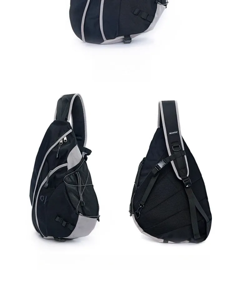 Oxford Fabric Gray Large Sling Bag For Women Waterproof Hiking Sling Bag For Big Men