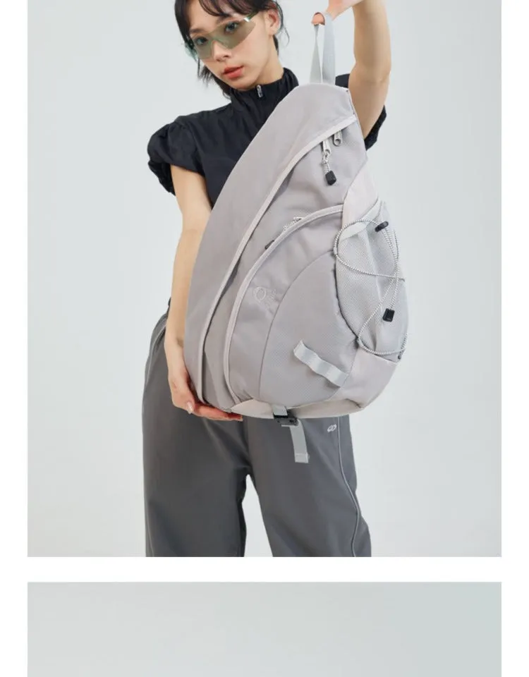 Oxford Fabric Gray Large Sling Bag For Women Waterproof Hiking Sling Bag For Big Men