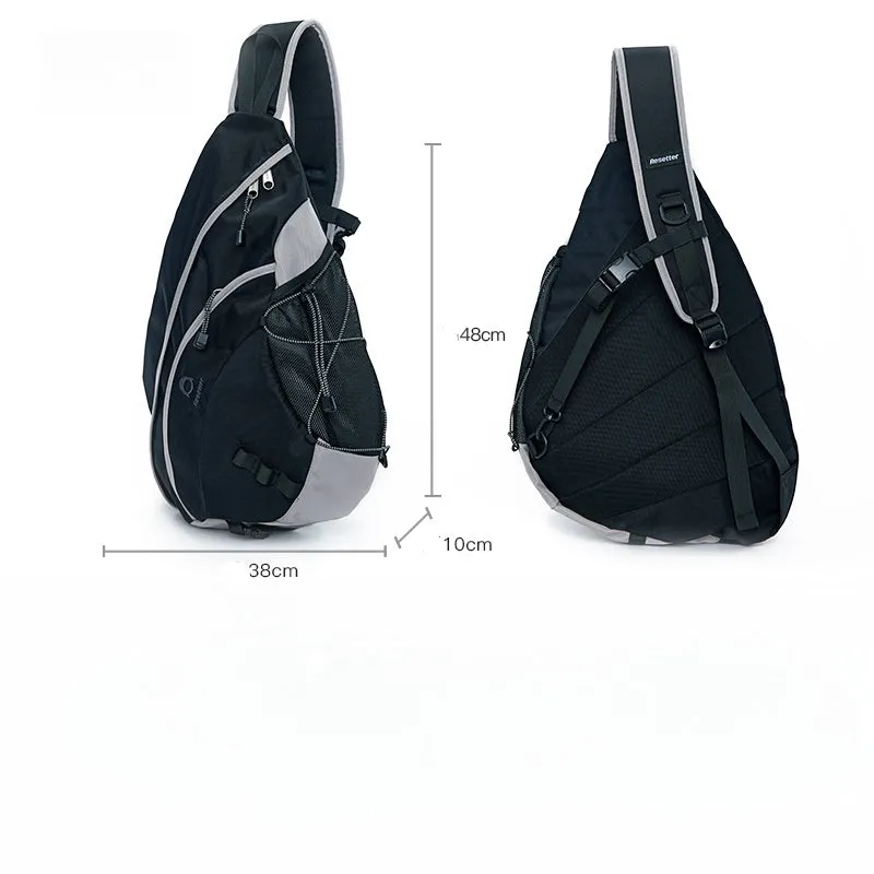 Oxford Fabric Gray Large Sling Bag For Women Waterproof Hiking Sling Bag For Big Men