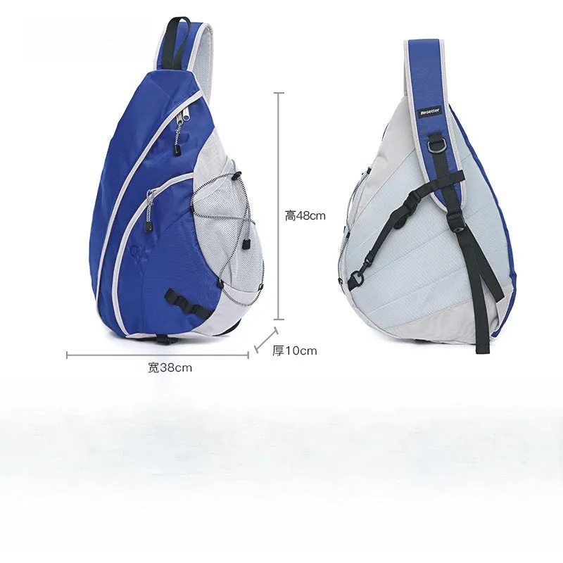 Oxford Fabric Gray Large Sling Bag For Women Waterproof Hiking Sling Bag For Big Men