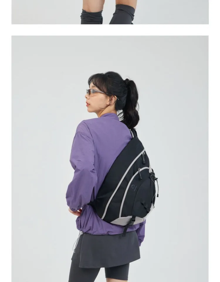 Oxford Fabric Gray Large Sling Bag For Women Waterproof Hiking Sling Bag For Big Men
