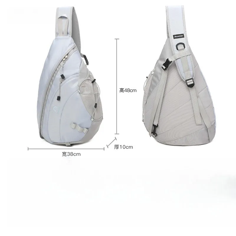 Oxford Fabric Gray Large Sling Bag For Women Waterproof Hiking Sling Bag For Big Men