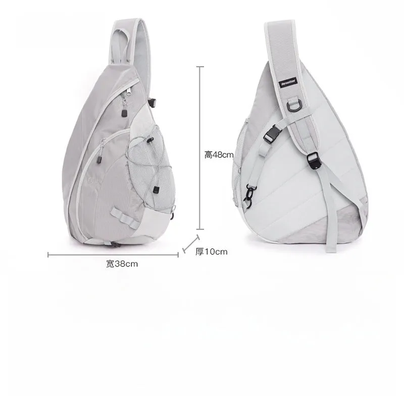 Oxford Fabric Gray Large Sling Bag For Women Waterproof Hiking Sling Bag For Big Men