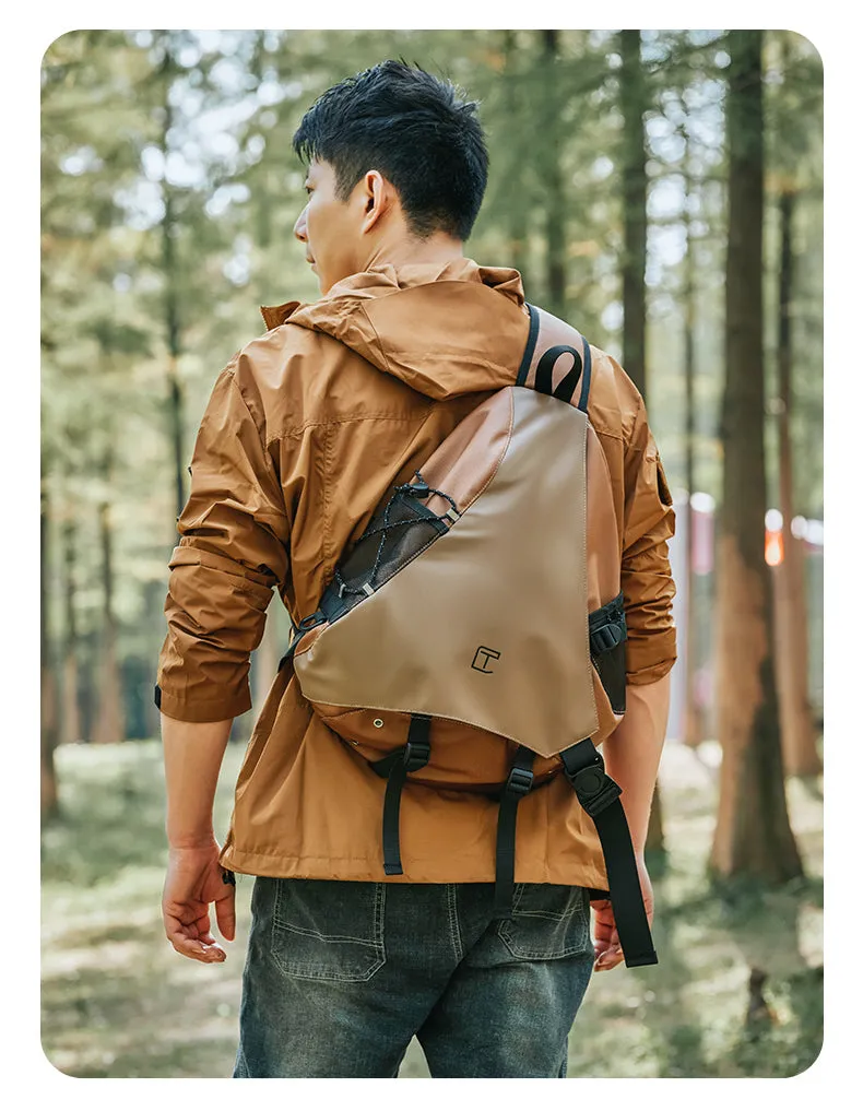 Oxford Fabric Large Sling Bag For Men Waterproof Hiking Sling Bag For Big Men