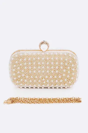 Pearl Statement Convertible Box Clutch