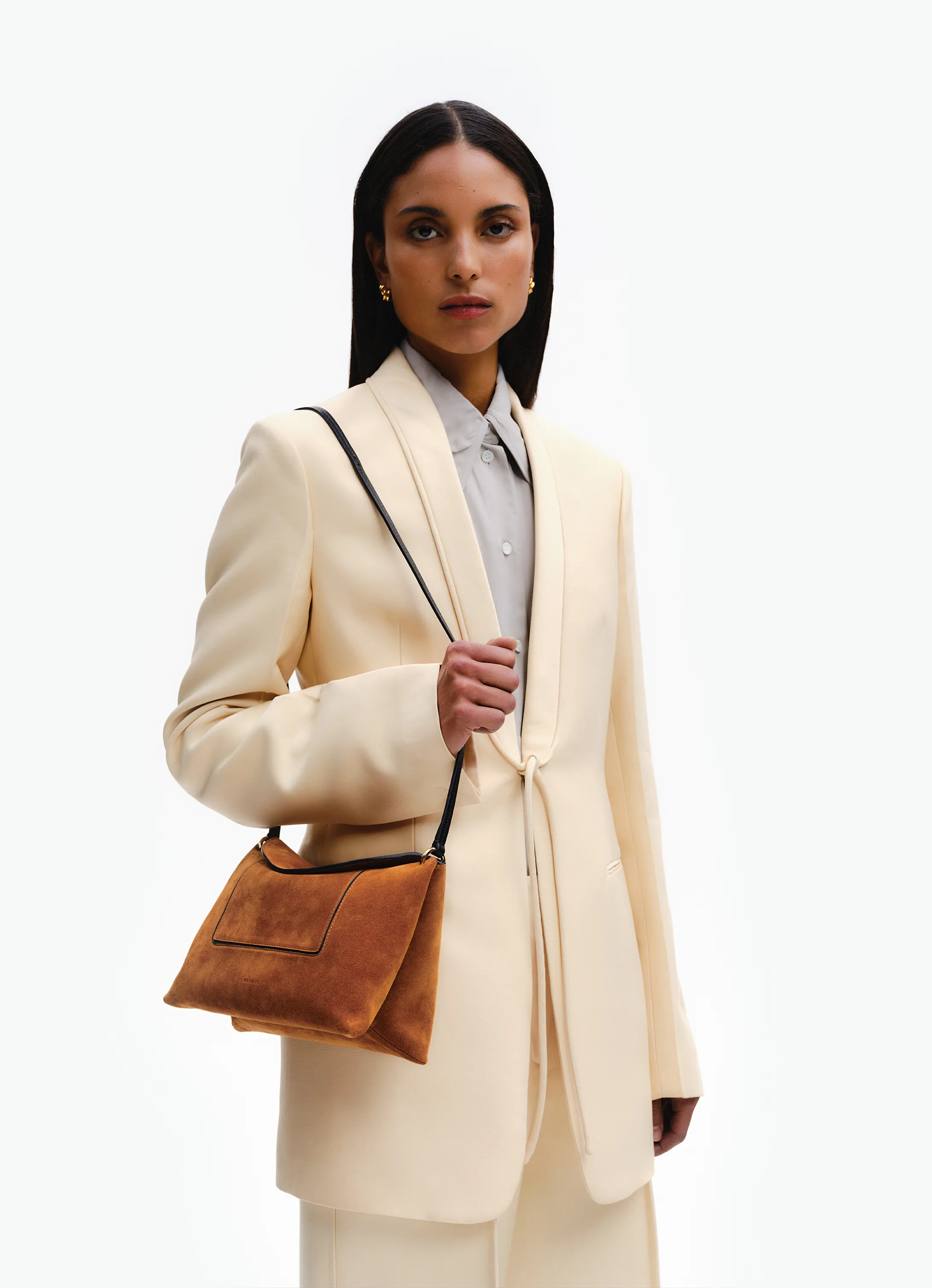 Penelope Slouch Bag - Cognac Suede