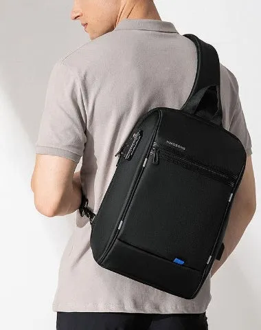 Red Waterproof Large Sling Bag For Men Oxford Fabric Business Sling Bag For Big Men