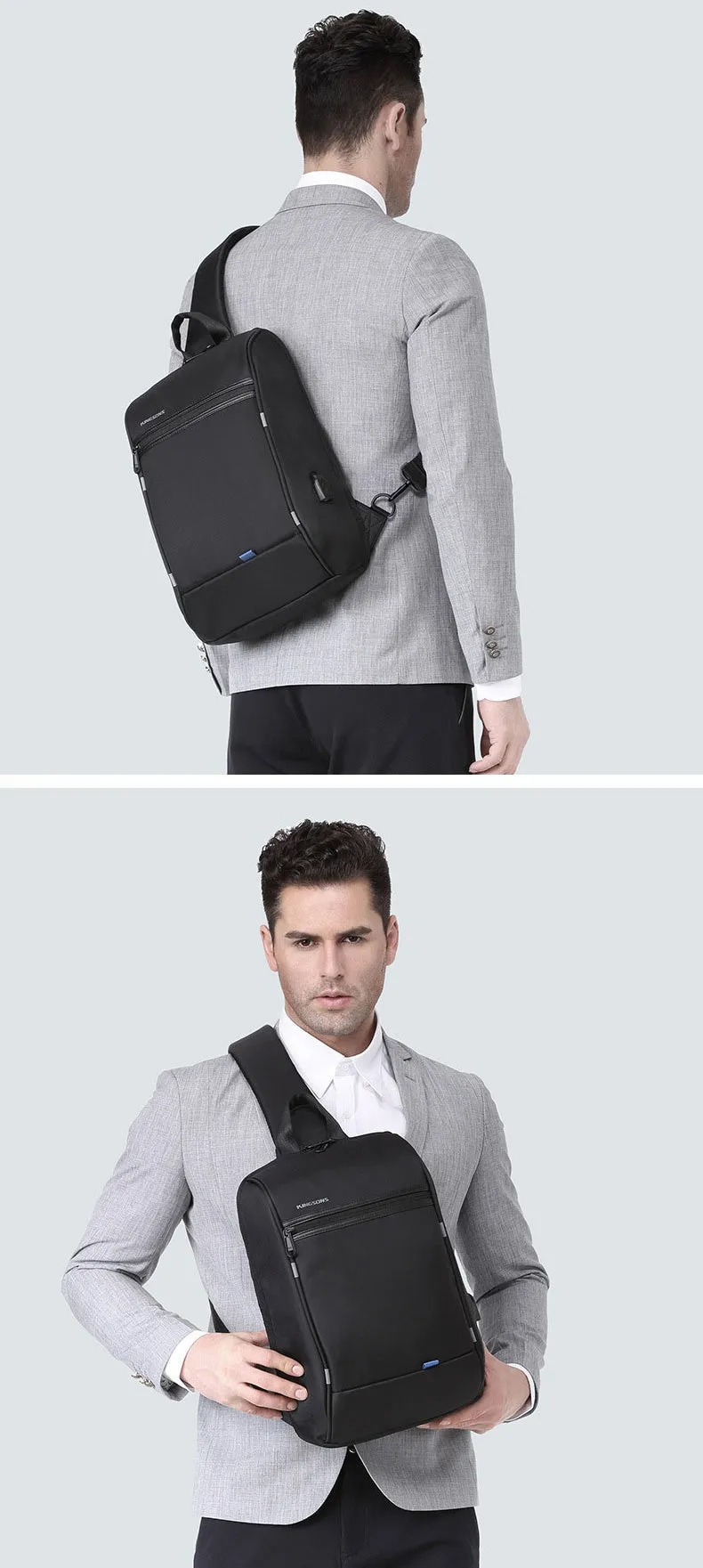 Red Waterproof Large Sling Bag For Men Oxford Fabric Business Sling Bag For Big Men