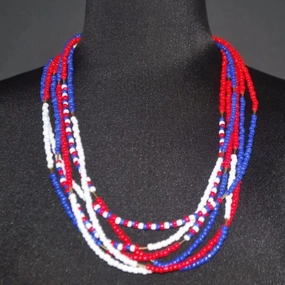 Red White Blue Women's Multi Strands Necklace