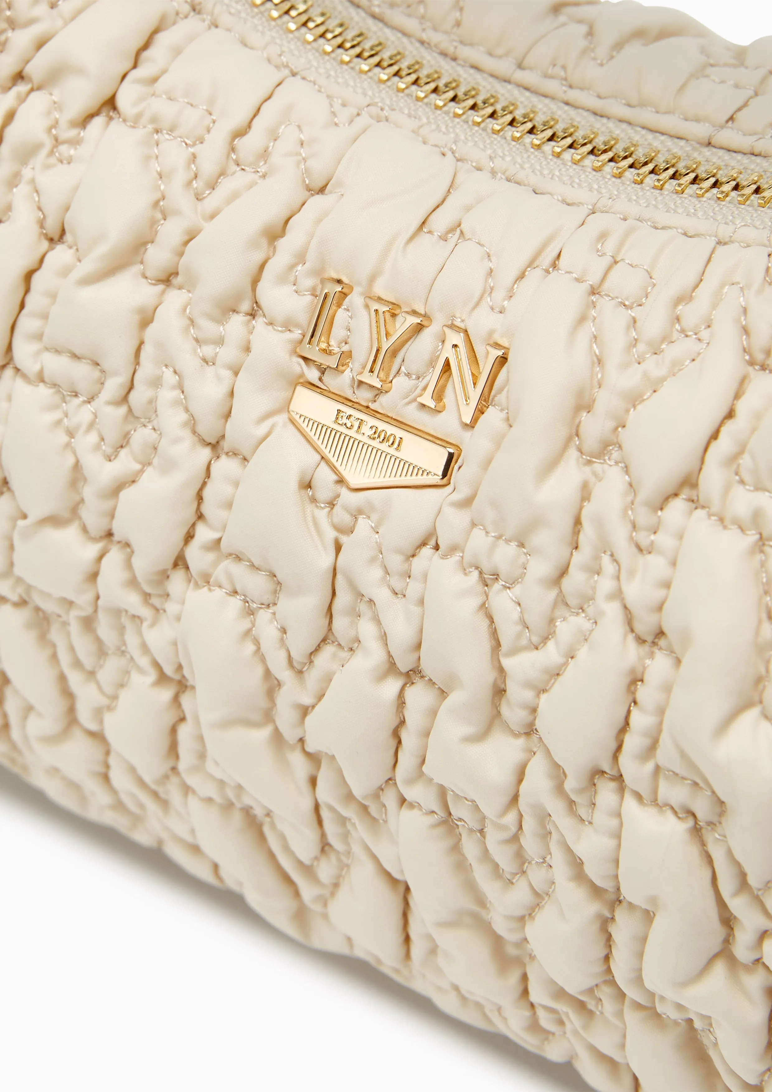 Roslyn Quilted Handbag Beige