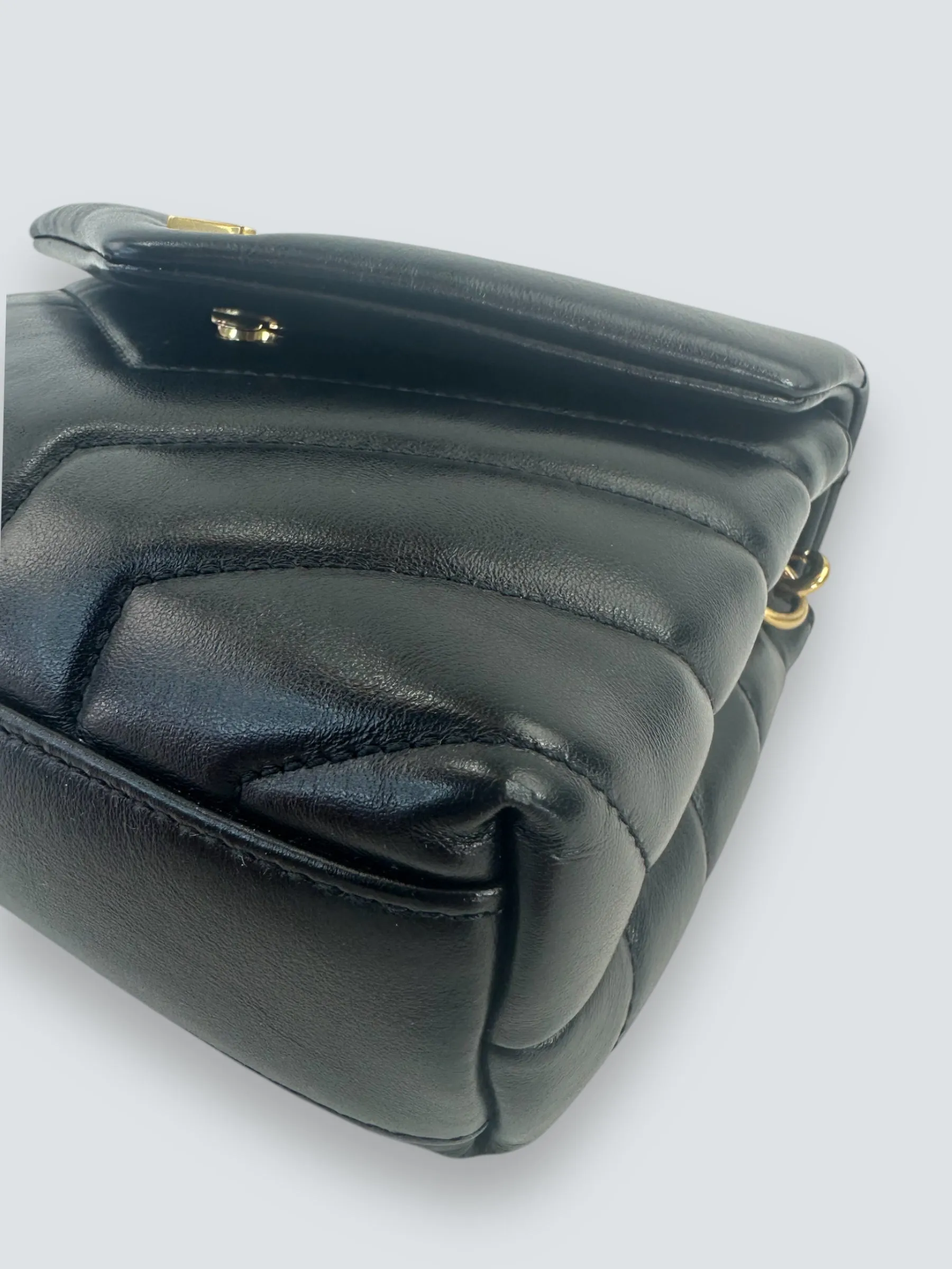 Saint Laurent Black Quilted Leather Toy Lou Lou Crossbody