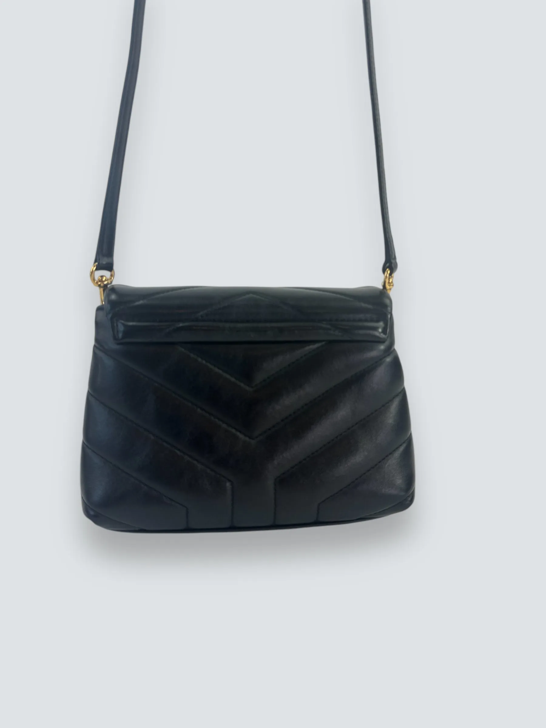 Saint Laurent Black Quilted Leather Toy Lou Lou Crossbody