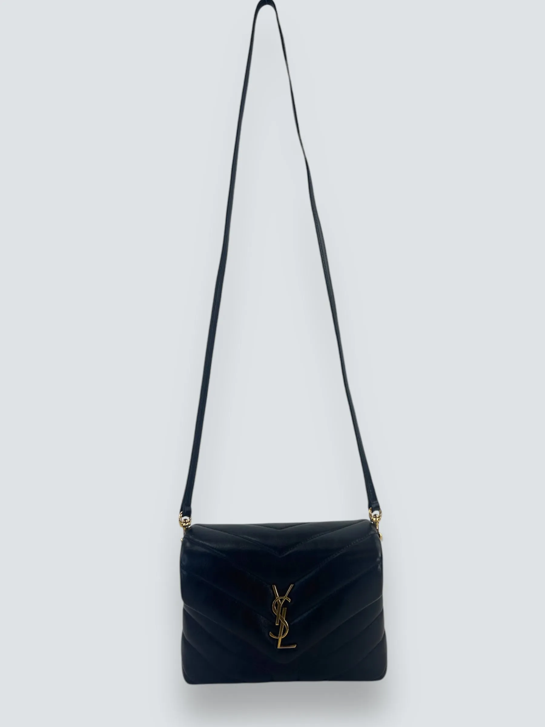 Saint Laurent Black Quilted Leather Toy Lou Lou Crossbody